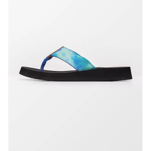 imageCUPSHE Womens Mid Heel Textile Beach Flip Flops Contrast Color SandalBlack
