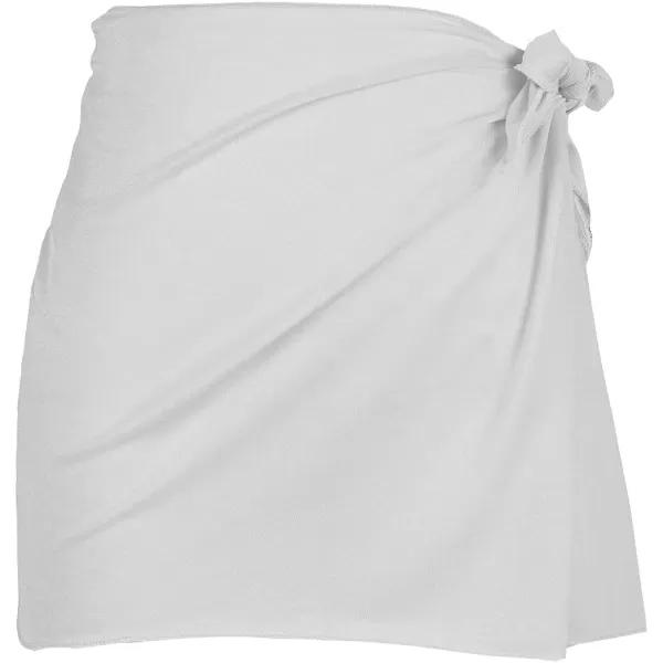 imageCUPSHE Womens Mini Length Cover Up Tie Waist Sarong Irregular Hem Beach SkirtWhite