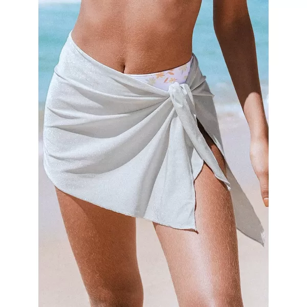 imageCUPSHE Womens Mini Length Cover Up Tie Waist Sarong Irregular Hem Beach SkirtWhite