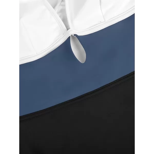 imageCUPSHE Womens One Piece Swimsuit Color Block Keyhole Cutout Bathing SuitBlue