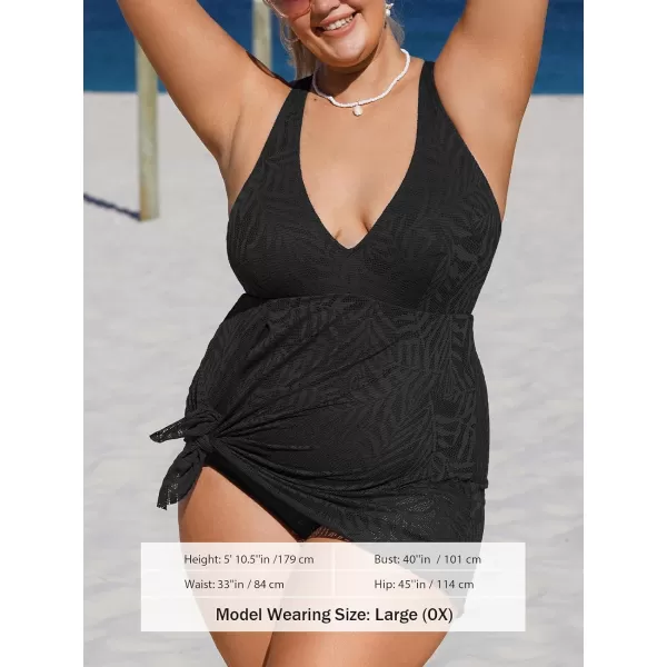 imageCUPSHE Womens One Piece Swimsuit Plus Size Bathing Suit Cross Back Mesh Hollow Out Split Swim Dress Leaf TextureBlack