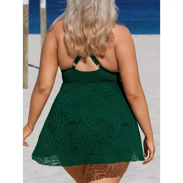 imageCUPSHE Womens One Piece Swimsuit Plus Size Bathing Suit Cross Back Mesh Hollow Out Split Swim Dress Leaf TextureFuchsia Pink