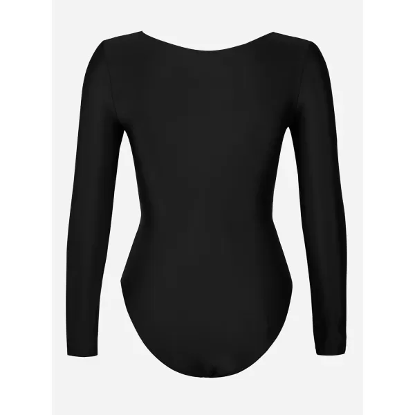imageCUPSHE Womens One Piece Swimsuit Rash Guard Long Sleeve Cutout UPF 50 UV Deep V Neck ORingBlack