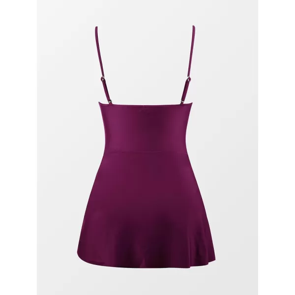 imageCUPSHE Womens One Piece Swimsuit Scoop Neck Adjustable Straps Knot Front Bathing SuitPurple