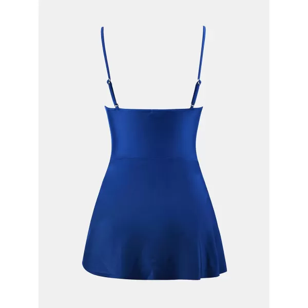 imageCUPSHE Womens One Piece Swimsuit Scoop Neck Adjustable Straps Knot Front Bathing SuitRoyal Blue