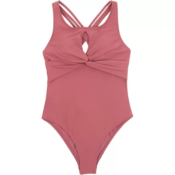 imageCUPSHE Womens One Piece V Neck Cutout O Ring SwimsuitRed