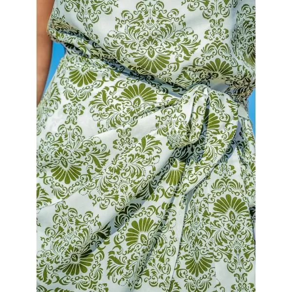 imageCUPSHE Womens One Shoulder Beach Dress Paisley Side Tie Waist Sleeveless A Line Mini Summer DressesGreen