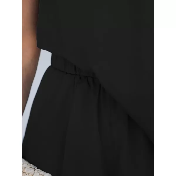 imageCUPSHE Womens One Shoulder Romper Wide Leg Short Jumpsuits Outfit Sexy Casual DatingBlack