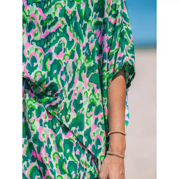 imageCUPSHE Womens One Shoulder Romper Wide Leg Short Jumpsuits Outfit Sexy Casual DatingGreen Leopard