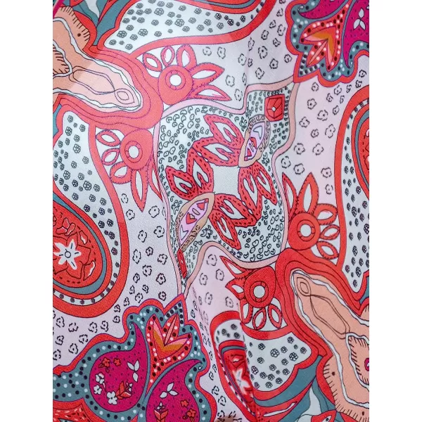 imageCUPSHE Womens Open Front Kimono Bathing Suit Cover Up Swimsuit Beach Summer Covers with Paisley PrintRed