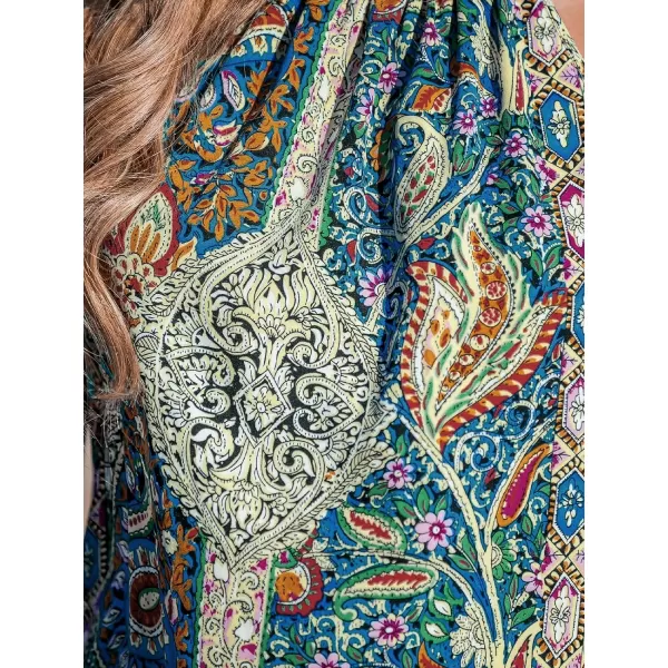 imageCUPSHE Womens Paisley Boho Mini Dress Halter Sleeveless Self Tie Back Summer Casual Beach DressBlue Paisley