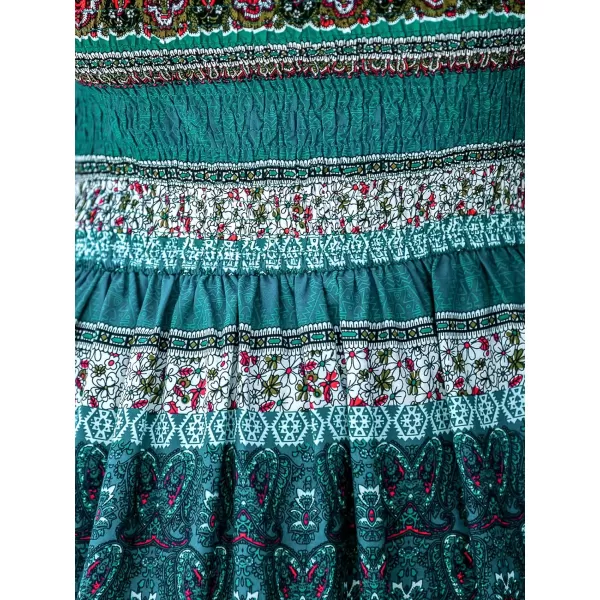imageCUPSHE Womens Paisley Print Smocked Tube Dress Mini Aline Summer DressBlue Floral
