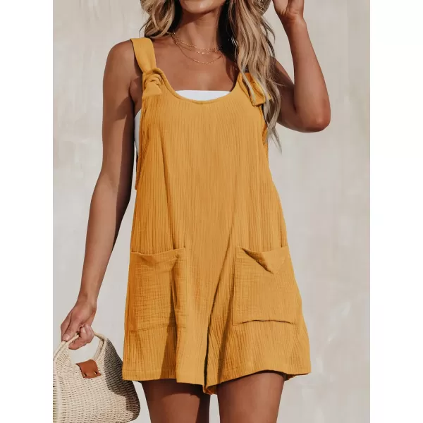 imageCUPSHE Womens Pinafore Romper Scoop Neck Sleeveless Overall Straight Leg Outfit with Front Patch Pockets CasualGinger