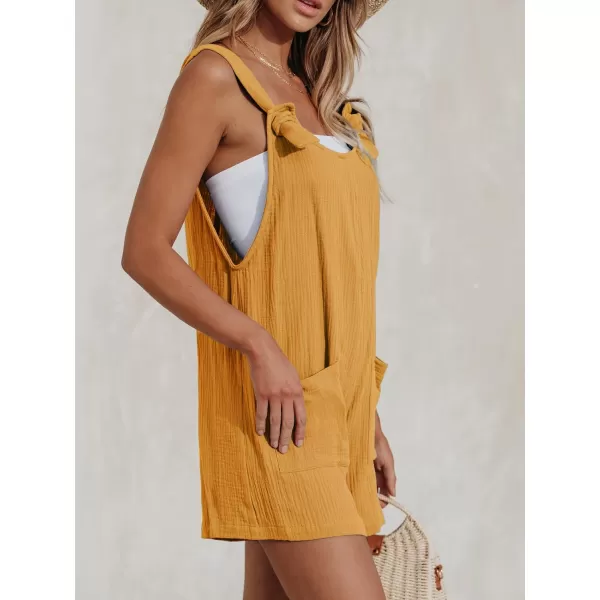 imageCUPSHE Womens Pinafore Romper Scoop Neck Sleeveless Overall Straight Leg Outfit with Front Patch Pockets CasualGinger
