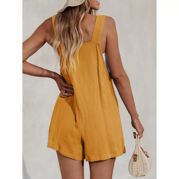 imageCUPSHE Womens Pinafore Romper Scoop Neck Sleeveless Overall Straight Leg Outfit with Front Patch Pockets CasualGinger