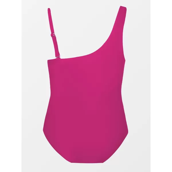 imageCUPSHE Womens Plus Size Swimsuit One Piece Bathing Suit Mesh Removable Straps SwimwearFuchsia Pink