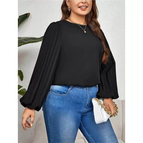 imageCUPSHE Womens Plus Size Tops Long Sleeve Blouses Casual Loose ShirtBlack