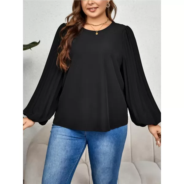 imageCUPSHE Womens Plus Size Tops Long Sleeve Blouses Casual Loose ShirtBlack