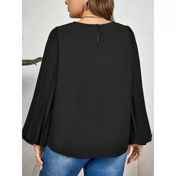 imageCUPSHE Womens Plus Size Tops Long Sleeve Blouses Casual Loose ShirtBlack