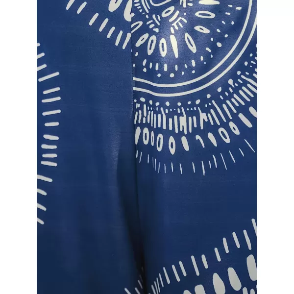 imageCUPSHE Womens Print High Waist Pants Blue Shorts with Wide LegBlue Floral