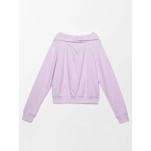 imageCUPSHE Womens Pull Over Long Sleeve Fitted Waisted Hoodie Cut Out Front TopPurple