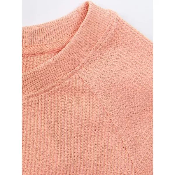 imageCUPSHE Womens Pull Over Long Sleeve Round Neck Sweatshirt Crop Knot Hem TopsPink