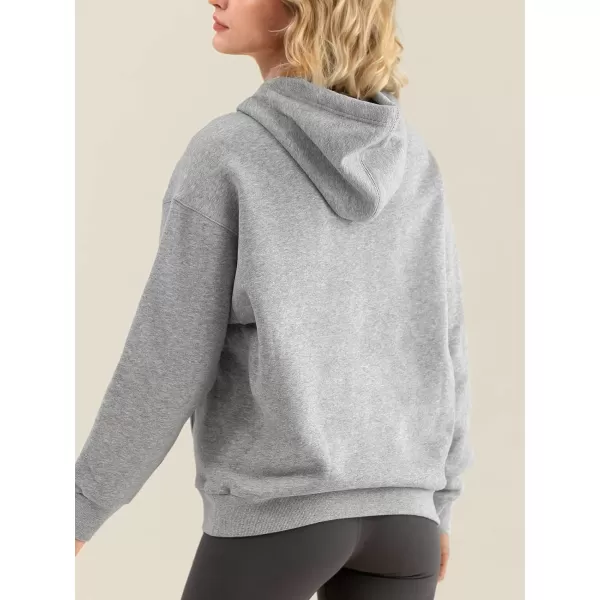imageCUPSHE Womens Pullover Hoodies Solid Color Loose Casua Long Sleeve Sweatshirt with DrawstringGrey