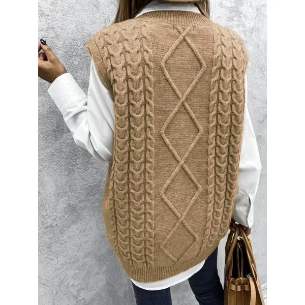 imageCUPSHE Womens Pullover Sweater Vest Fall Winter V Neck Casual Sleeveless Knit SweaterMulticolored