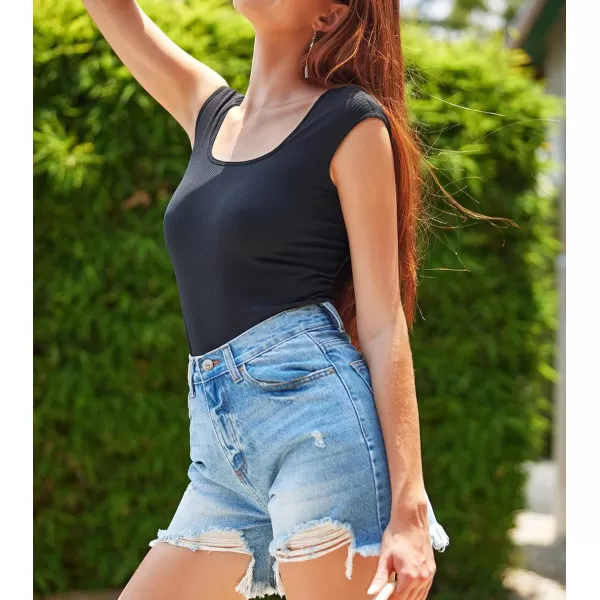 imageCUPSHE Womens Rib High Cut Comfortable Scoop Neck BodysuitCUPSHE Womens Rib High Cut Comfortable Scoop Neck Bodysuit