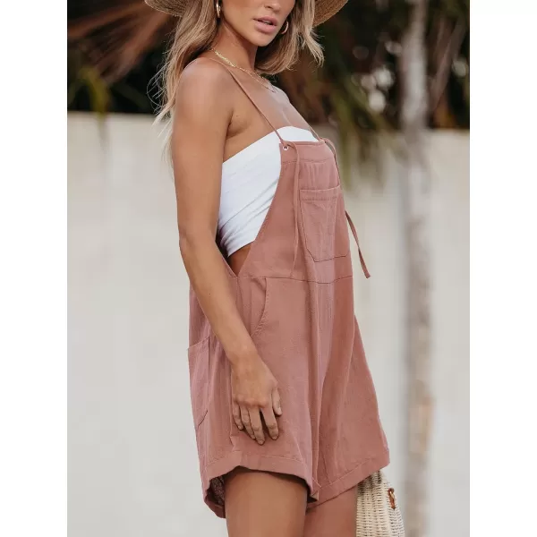 imageCUPSHE Womens Romper Cami Strap Shortalls Sleeveless Overall Front Pocket Outfit Casual BeachPink