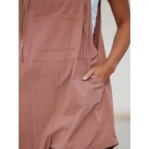 imageCUPSHE Womens Romper Cami Strap Shortalls Sleeveless Overall Front Pocket Outfit Casual BeachPink