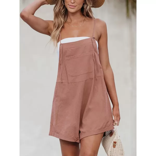 imageCUPSHE Womens Romper Cami Strap Shortalls Sleeveless Overall Front Pocket Outfit Casual BeachPink
