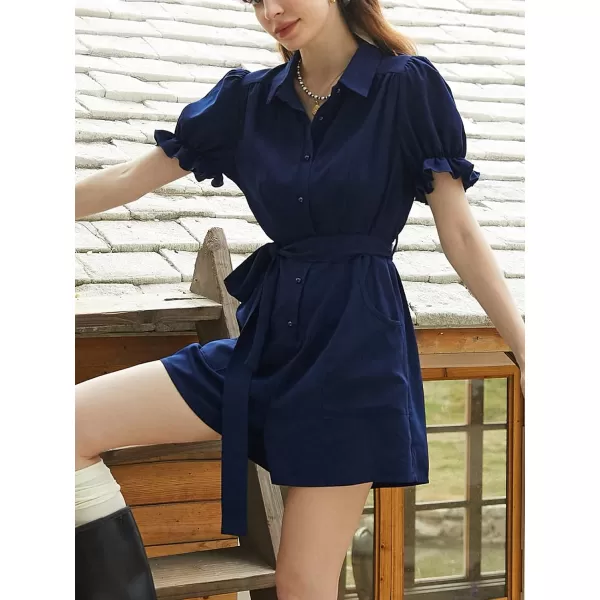 imageCUPSHE Womens Romper Collared Button Ruffled Short Sleeve Belted Wide Leg Straight Outfit with Pockets Casual Beach Mini JumpsuitCUPSHE Womens Romper Collared Button Ruffled Short Sleeve Belted Wide Leg Straight Outfit with Pockets Casual Beach Mini Jumpsuit