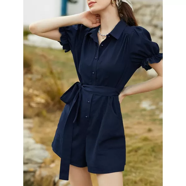 imageCUPSHE Womens Romper Collared Button Ruffled Short Sleeve Belted Wide Leg Straight Outfit with Pockets Casual Beach Mini JumpsuitCUPSHE Womens Romper Collared Button Ruffled Short Sleeve Belted Wide Leg Straight Outfit with Pockets Casual Beach Mini Jumpsuit