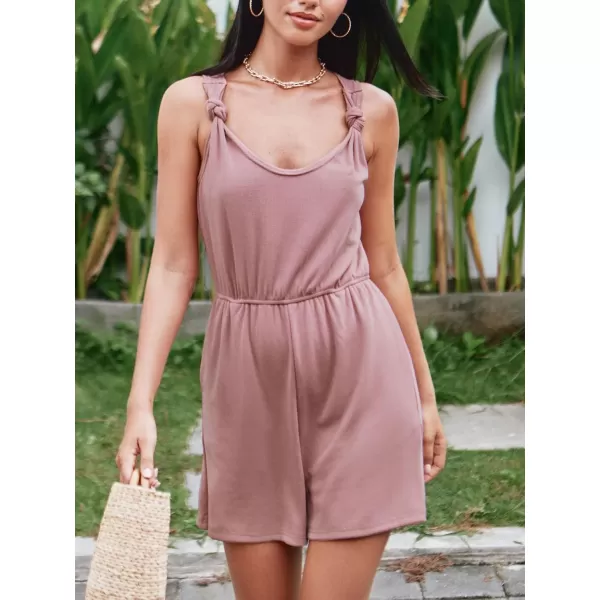 imageCUPSHE Womens Romper V Neck Jumpsuit Straight Leg Overall Sleeveless Pockets Outfit CasualPink