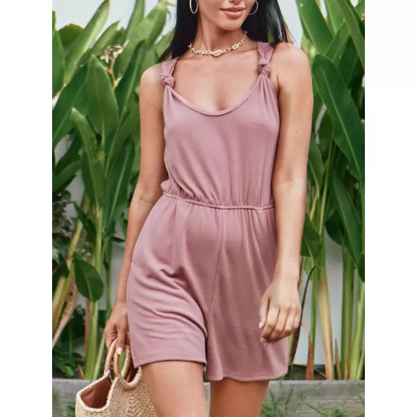 imageCUPSHE Womens Romper V Neck Jumpsuit Straight Leg Overall Sleeveless Pockets Outfit CasualPink