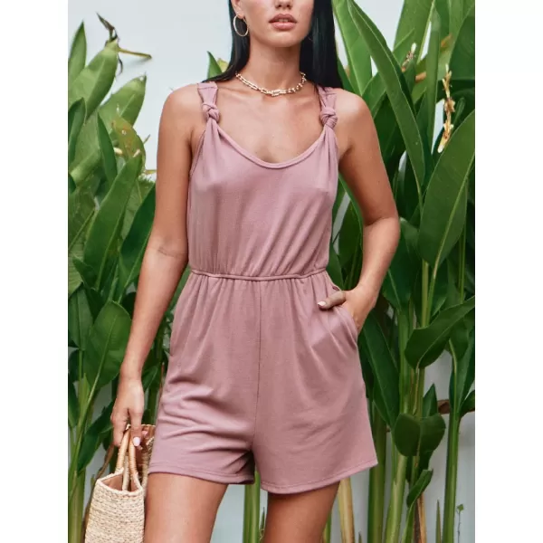 imageCUPSHE Womens Romper V Neck Jumpsuit Straight Leg Overall Sleeveless Pockets Outfit CasualPink