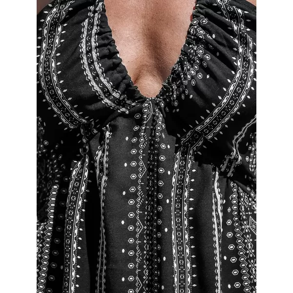 imageCUPSHE Womens Rompers V Neck Halterneck Jumpsuits Sleeveless Backless Overall Wide Leg Outfit Casual BeachBlack Stripes