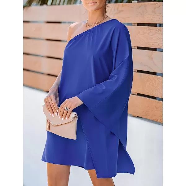 imageCUPSHE Womens Royal Blue OneShoulder Mini Dress Summer DressRoyal Blue