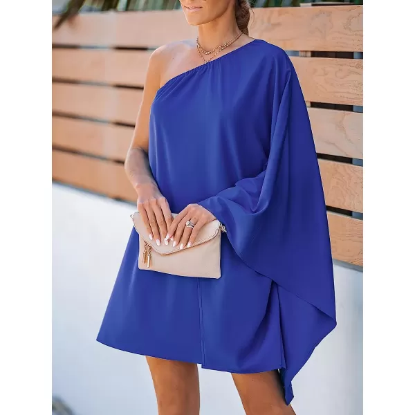 imageCUPSHE Womens Royal Blue OneShoulder Mini Dress Summer DressRoyal Blue