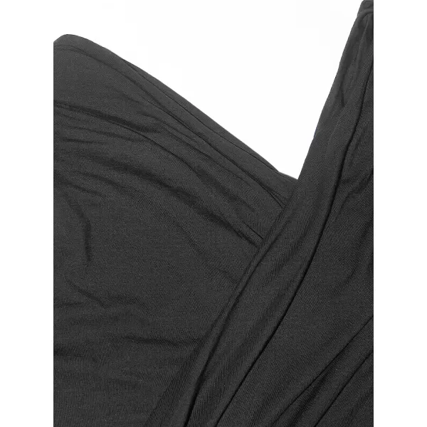 imageCUPSHE Womens Ruched Cheeky Long Sleeve Mid cut BodysuitBlack