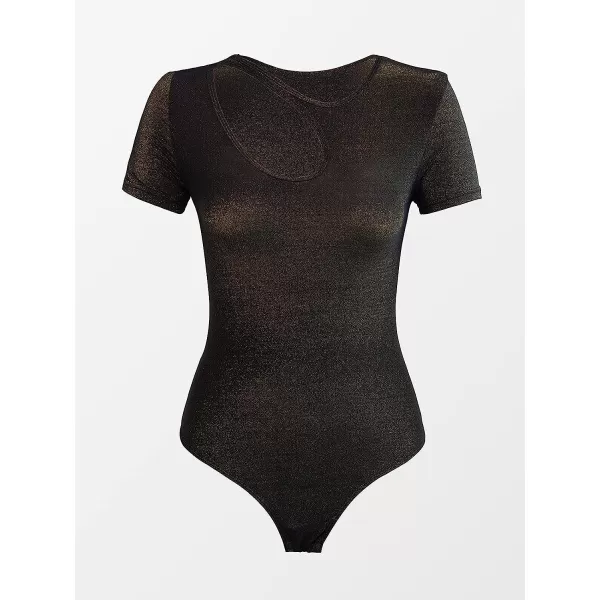 imageCUPSHE Womens Shiny Cutout Mid cut BodysuitCUPSHE Womens Shiny Cutout Mid cut Bodysuit