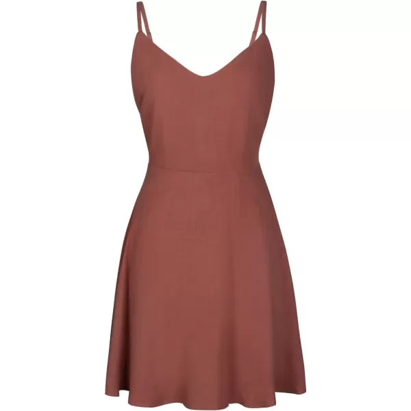 imageCUPSHE Womens Sleeveless Backless Dress Bowknot Cutout Spaghetti StrapsBrown