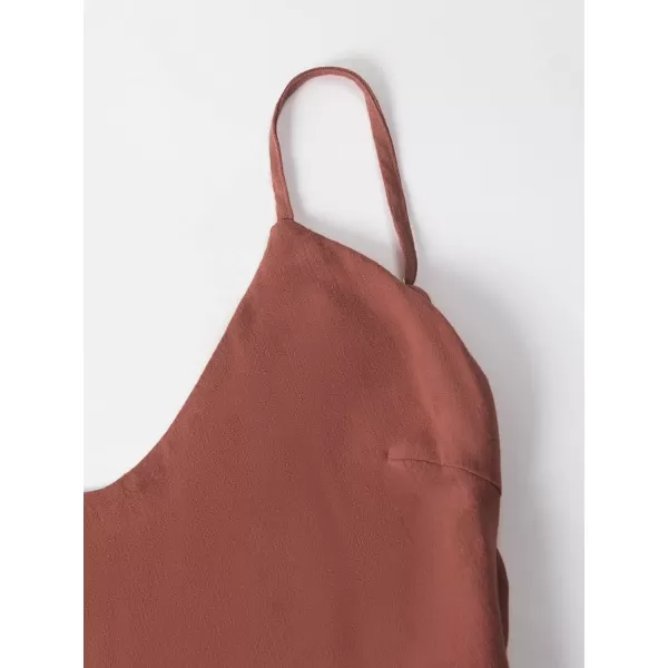 imageCUPSHE Womens Sleeveless Backless Dress Bowknot Cutout Spaghetti StrapsBrown