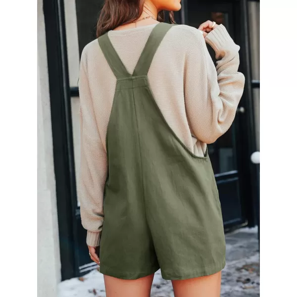 imageCUPSHE Womens Sleeveless Casual Loose Lace Up Mini Jumpsuit Elastic Waist Stretchy Romper JumpsuitGreen