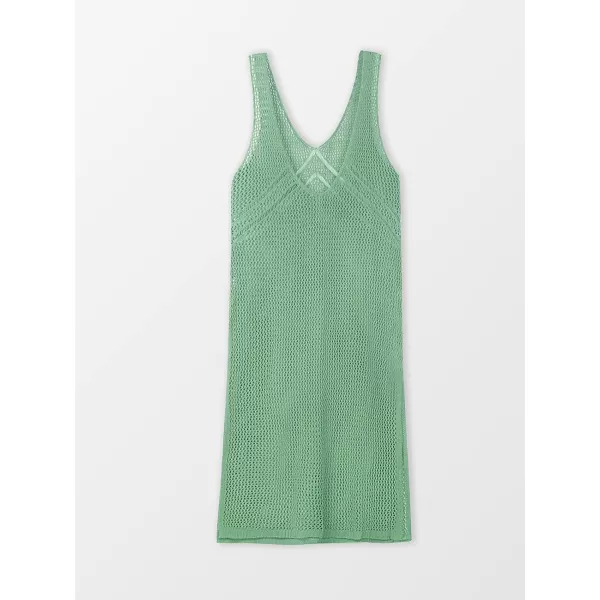 imageCUPSHE Womens Solid Hollow Out Sleeveless V Neck Cover UpLight Green
