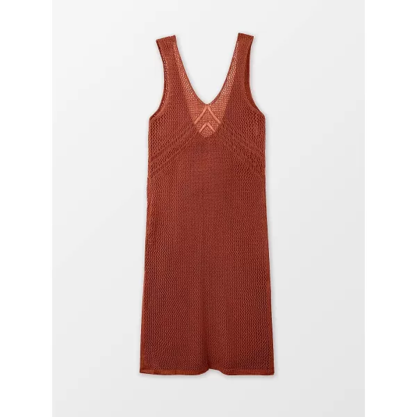 imageCUPSHE Womens Solid Hollow Out Sleeveless V Neck Cover UpWine Red
