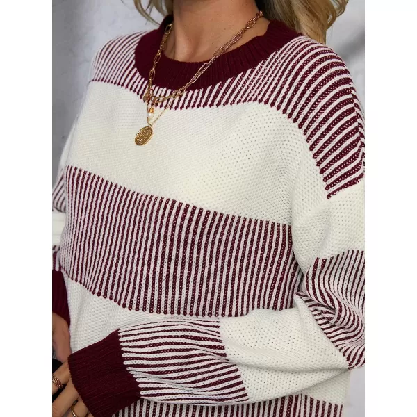 imageCUPSHE Womens Striped Dropped Shoulders Sweater Dress Winter Casual Long Sleeve Knitwear Chic SweatersStripe