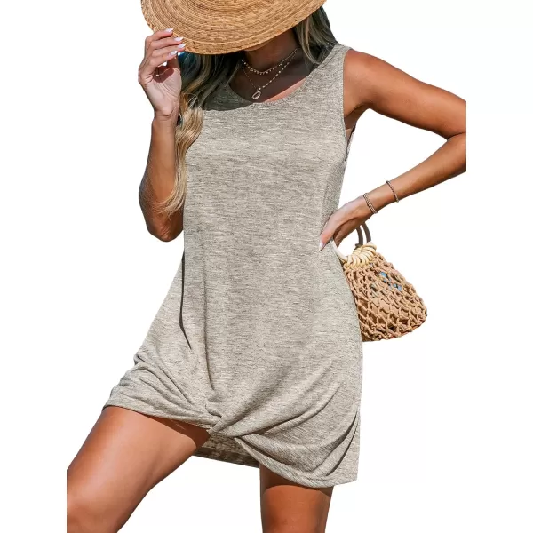 imageCUPSHE Womens Swimsuit Coverup Sleeveless Beach Cover Ups Twisted Basic Mini DressWhite2