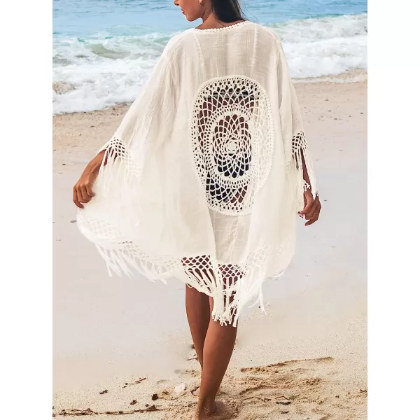 imageCUPSHE Womens Tassel Long Kimono Cardigans Beach Swimsuit Bikini Cover UpApriot
